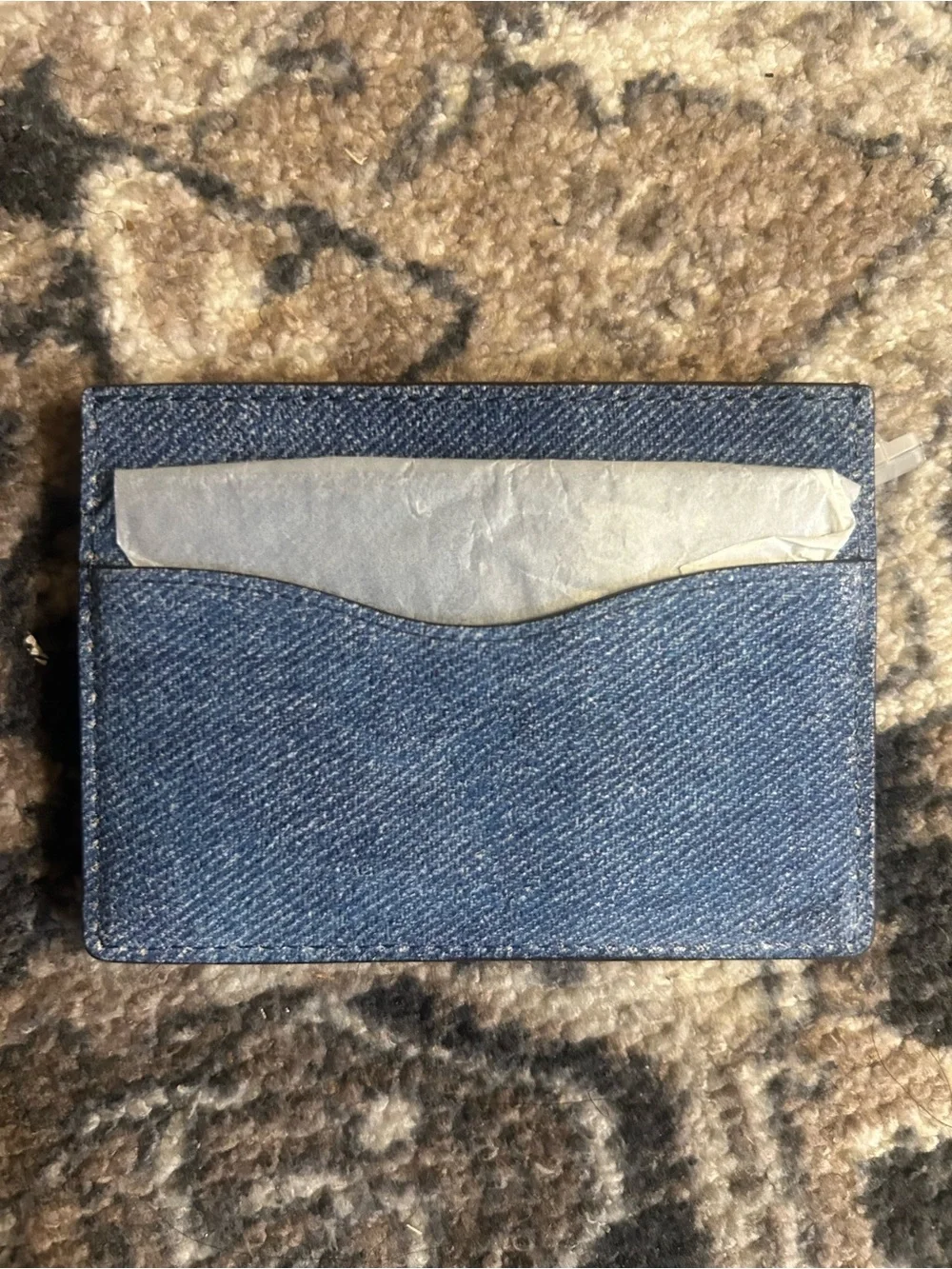 NWT Tory Burch Emerson Denim Suede Slim Card Case